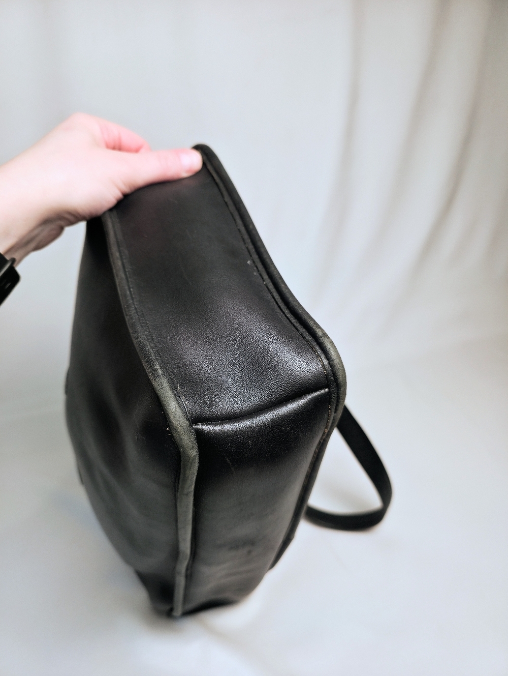PROJECT Vintage Coach Marketing Tote Black Leather Laptop Briefcase Large Purse - Picture 6 of 16